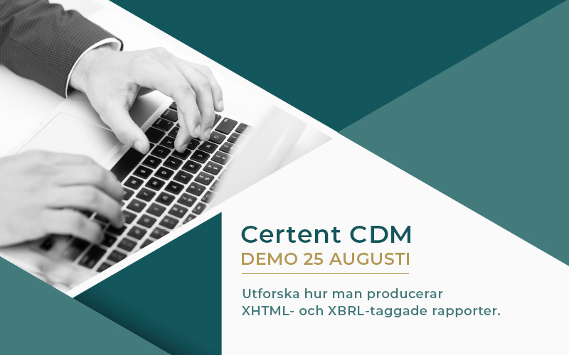 En kostnadsfri demo av Certent CDM. Certent är en marknadsledande programvara som hjälper till att automatisera årsredovisning.