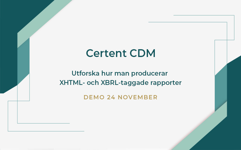En kostnadsfri demo av Certent CDM. Certent är en marknadsledande programvara som hjälper till att automatisera årsredovisning.